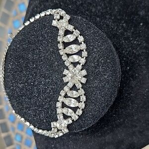 Vintage Rhinestone Bracelet w/Safety Clasp